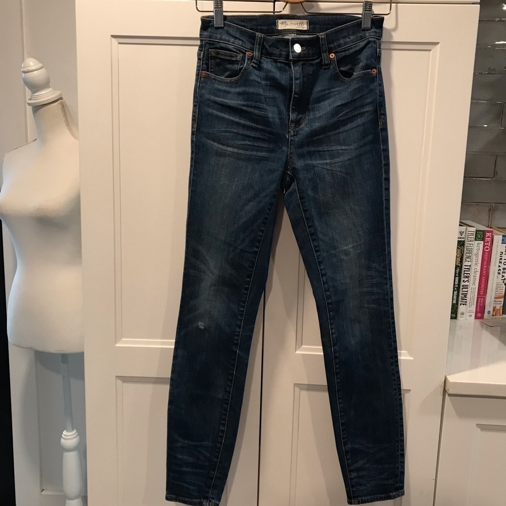 Madewell distressed high riser skinny jeans